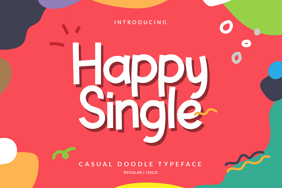 Happy Single Cute Font, a Font by Dicubit (Photo 1 of 10)