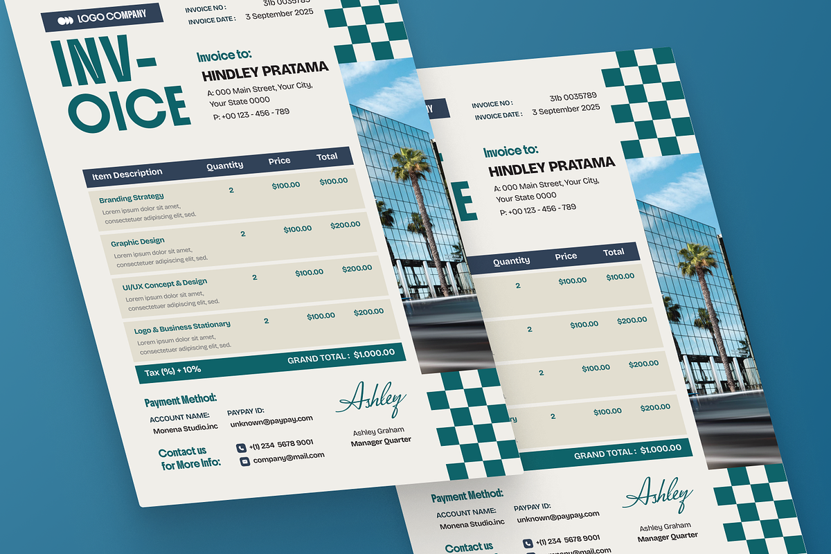Creative Invoice, a Stationery Template by MMPixelCraft (Photo 2 of 6)