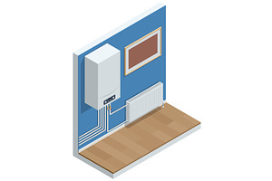 Wall Boiler, Isometric illustration, an Object Illustration by Golden Sikorka