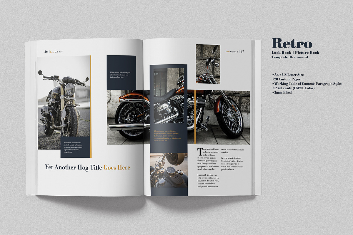 Retro Look Book Indesign Template, a Magazine Template by Machel Design (Photo 5 of 8)