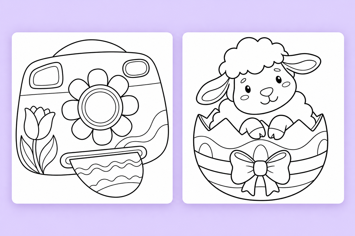 Easter Vibes Coloring Pages Vol. 1, a Seasonal Illustration by Inkivelle Studio (Photo 2 of 3)