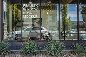 Office Store Window Decal Mockup PSD