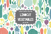 90 Linocut Vegetables Silhouettes, a Graphic by PicByKate (Thumbnail 1 of 7)