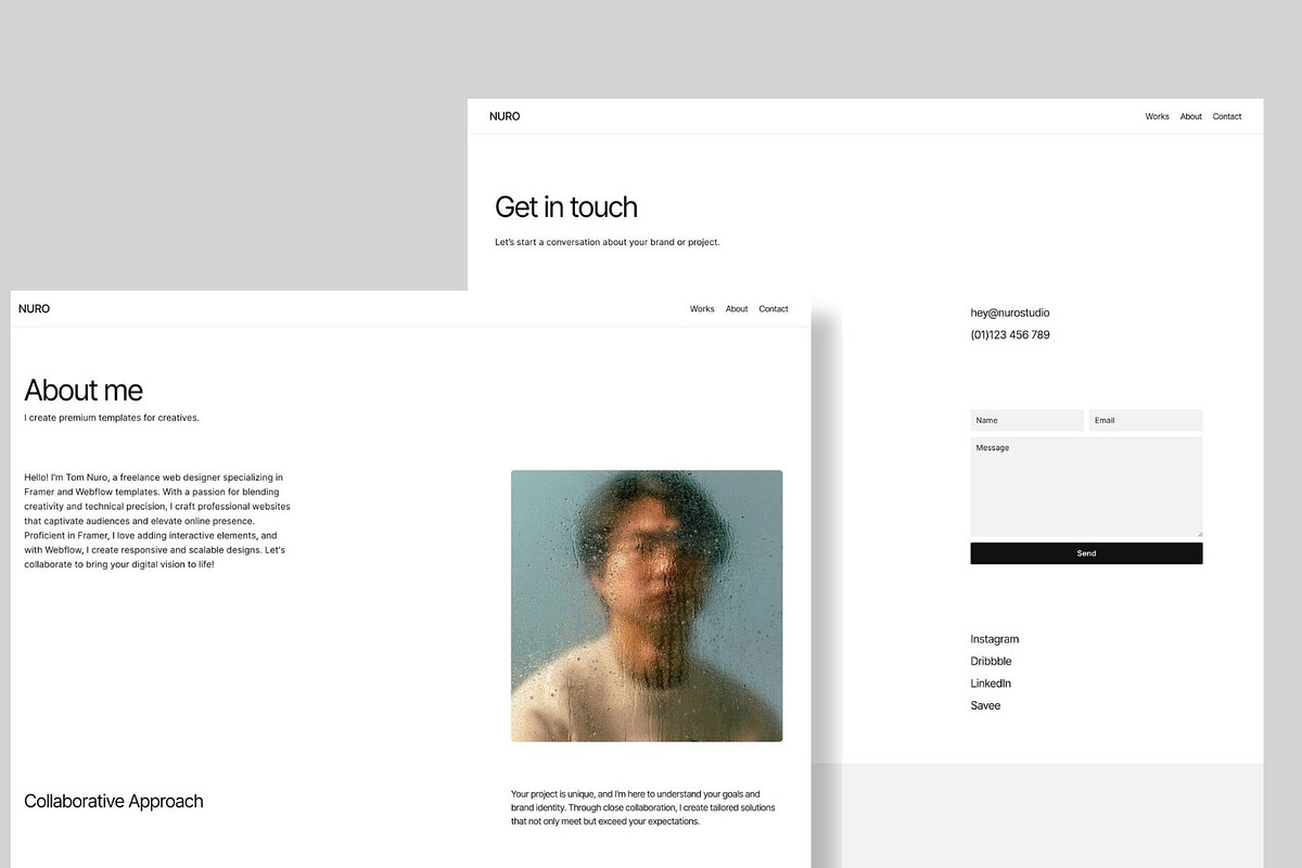 Nuro - Framer Portfolio Template, a Websites & App Template by PixaSquare (Photo 2 of 3)