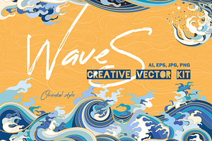 Waves: creative vector kit, a Decorative Illustration by Shusha Guna Art