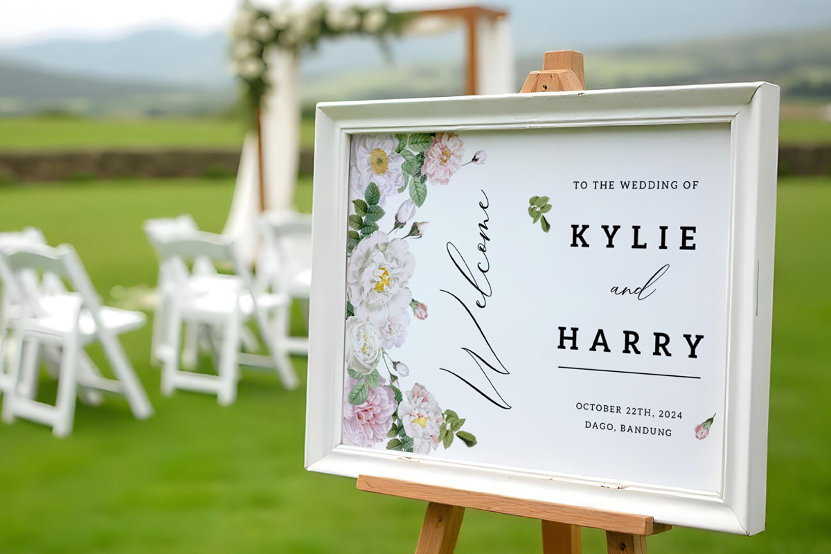 Flowers Wedding Sign, a Stationery Template by Aarley Kaiven (Photo 2 of 3)