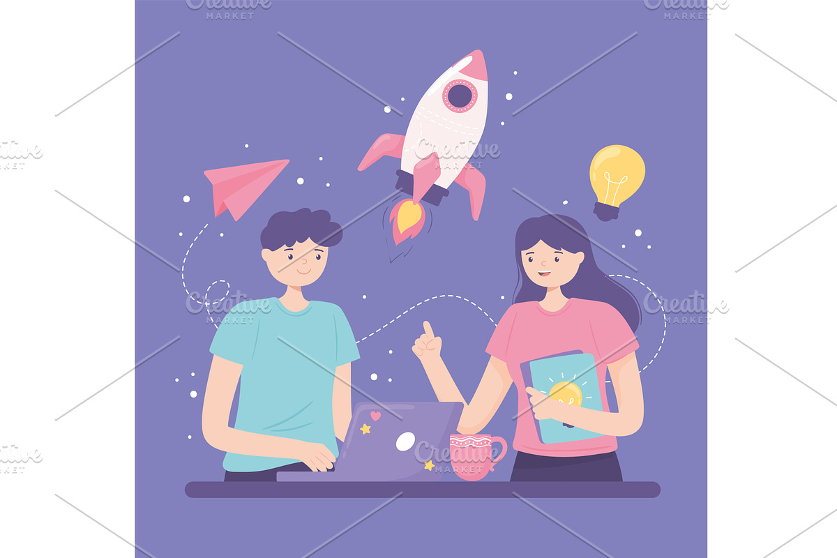 people start up concept, a Person Illustration by studiogstock