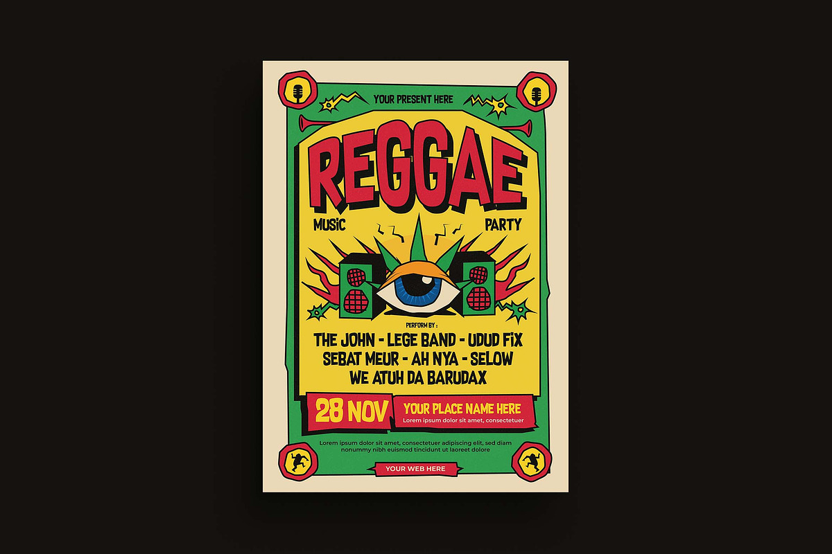 Reggae Music Festival Flyer, a Flyer Template by megarez (Photo 2 of 3)