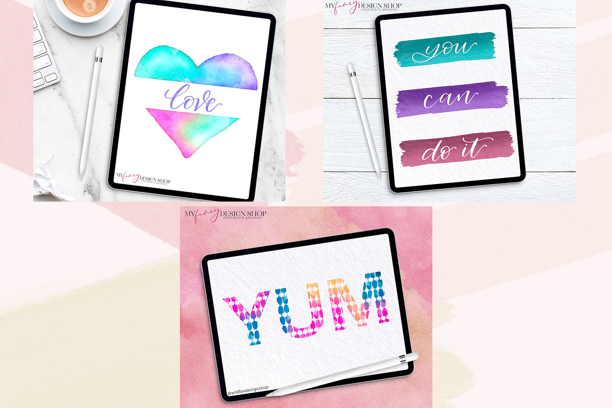 Procreate Watercolor Brush Bundle, a Brush Add-On by My Fancy Design Shop (Photo 8 of 8)