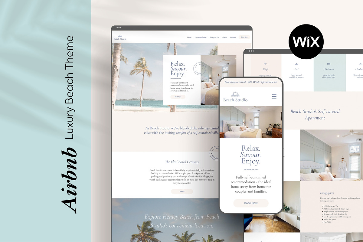 Wix Website Template Vacation Rental, a Wix Template by Studio Spark* (Photo 1 of 7)