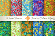 10 Colored Seamless Florals. Set #7, a Pattern Graphic by Patternalized