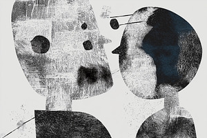 Abstract art, couple dialogue, a Person Illustration by Sybillla