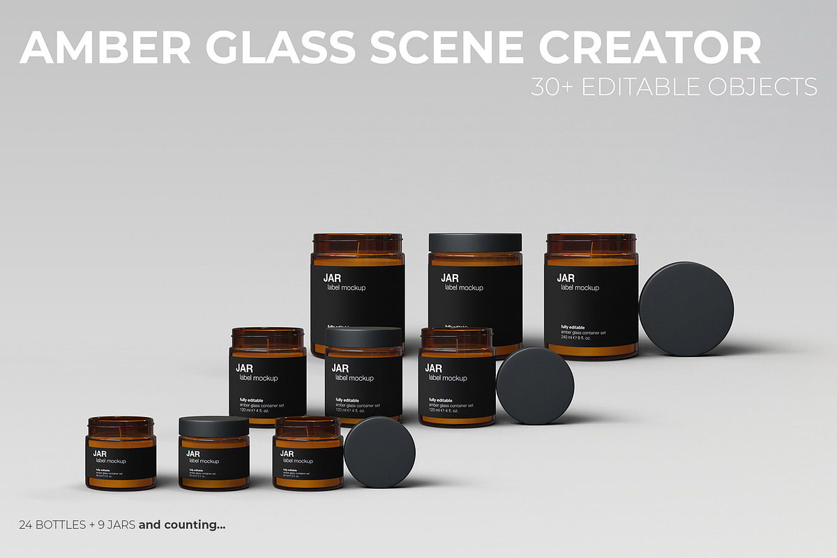 Amber Glass Scene Creator, a Packaging Mockup by KIPET (Photo 2 of 14)
