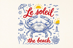 Le Soleil The Beach PNG, a Seasonal Illustration by Canvas Craft