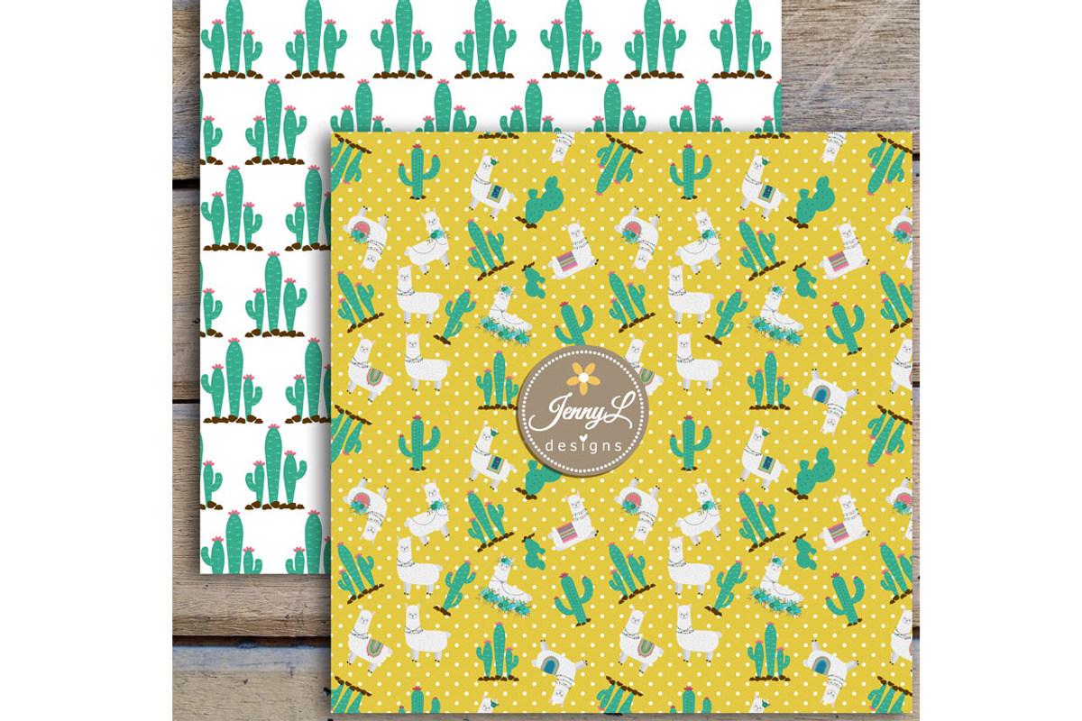 Llama Alpaca Digital Papers Clipart, a Pattern Graphic by JennyL Designs (Photo 6 of 6)