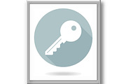 Vector Key Flat Icon, an Outline Icon by FineArtStudio (Thumbnail 2 of 3)