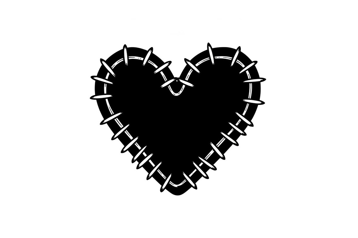 Stitched Heart Silhouette Vector Bun, an Illustration by Designs_River (Photo 20 of 41)