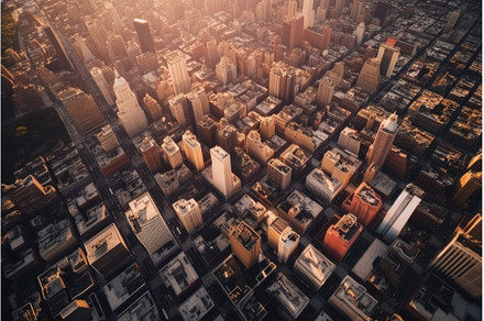 aerial view of busy city with drone, an Architecture Photo by Sergey Kotenev