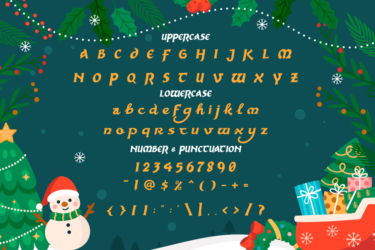 Snow Flow Christmas Font, a Font by PutraCetol Studio (Photo 5 of 5)