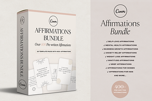 Affirmations Template Bundle Canva