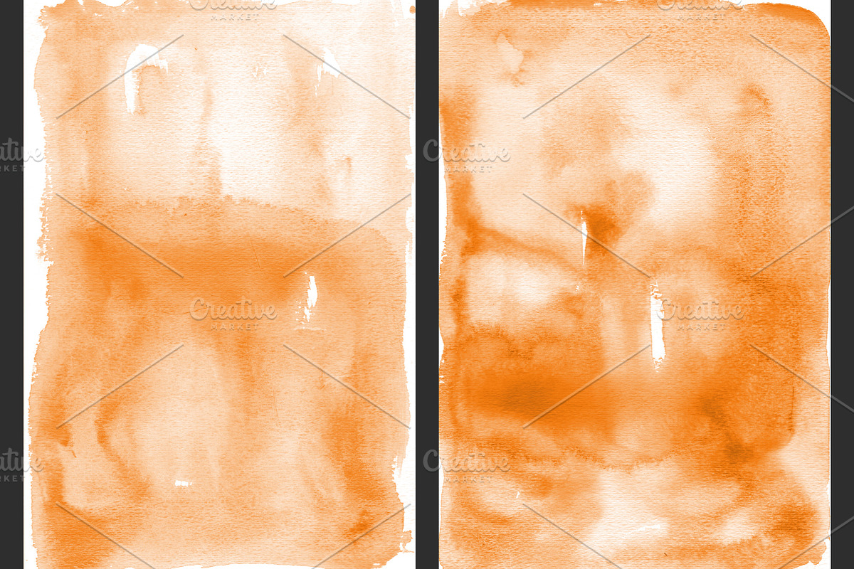 Orange Ombre Watercolor Backgrounds, a Texture Graphic by M. by mprintly (Photo 5 of 6)