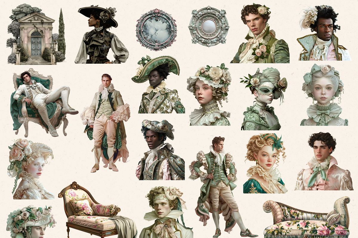 SURREAL REGENCY ERA CLIPART PACK, a Person Illustration by Daring Digies (Photo 5 of 10)