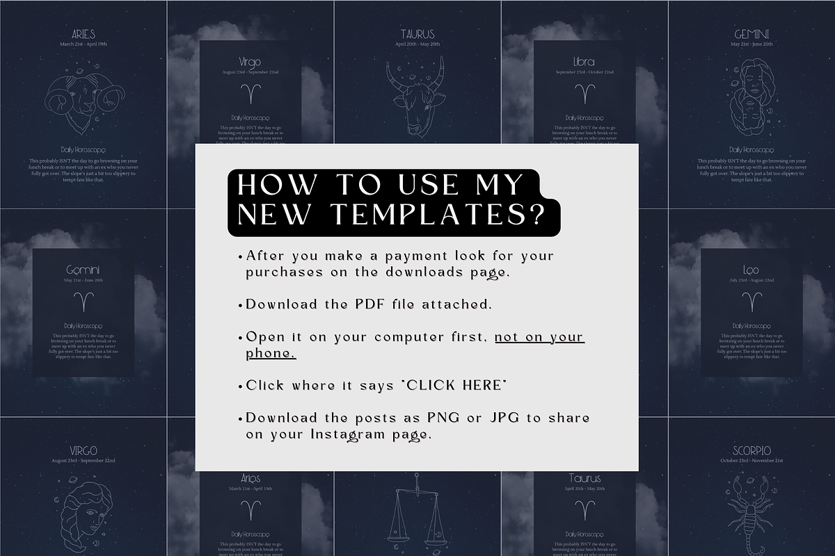 Horoscope Instagram Zodiac Template, a Social Media Template by Story ...