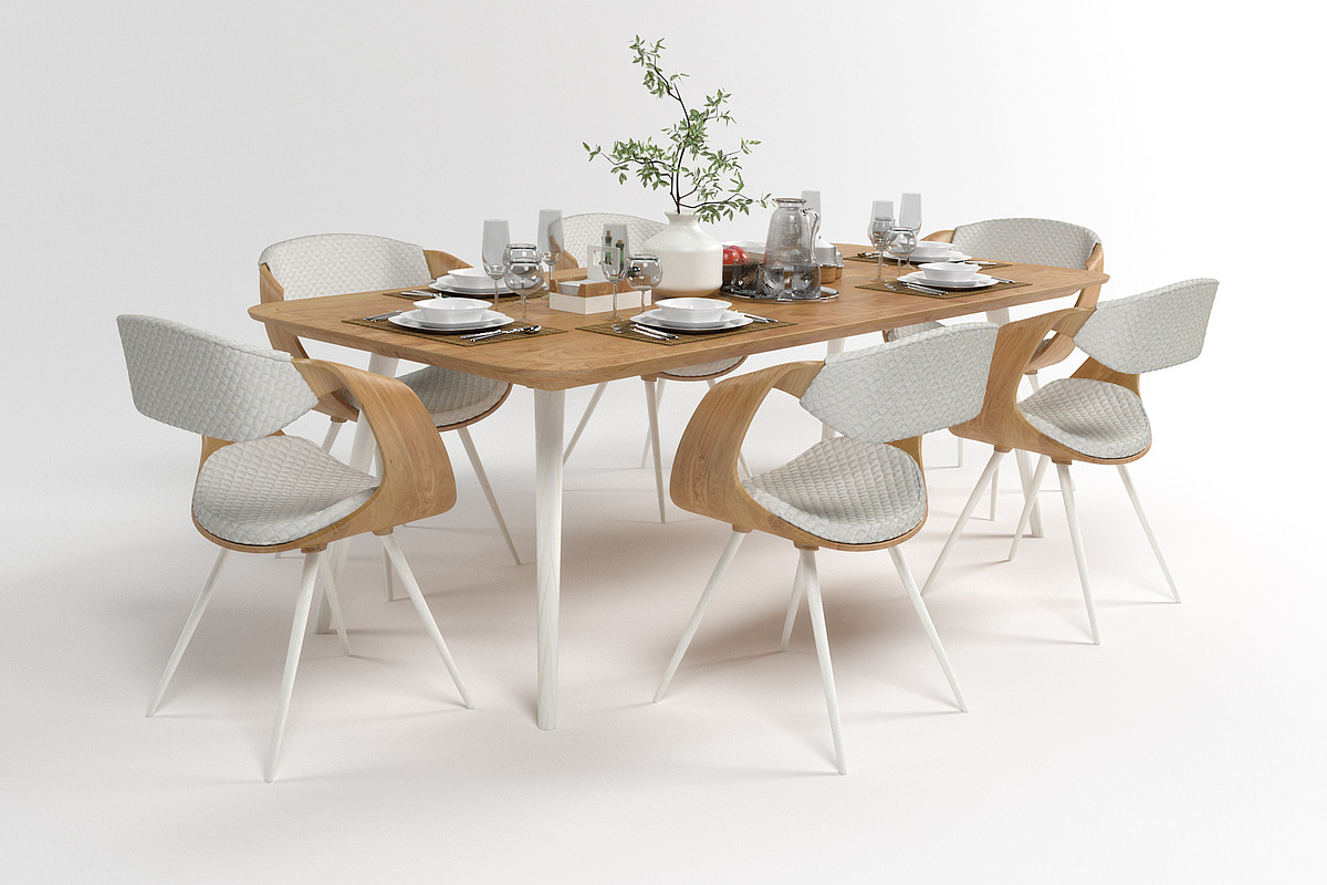 Dining furniture set 1504, a Furniture 3D Model by inDahouze (Photo 2 of 10)
