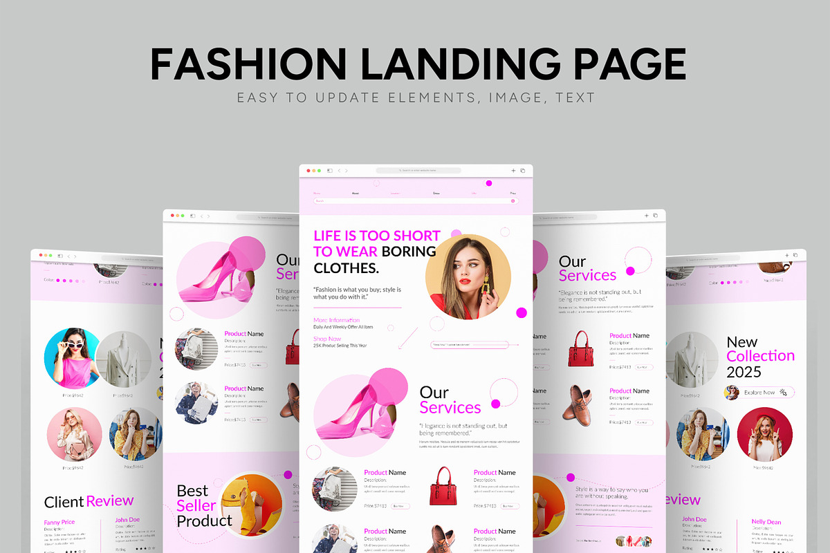 Fashion Landing Page Layout, a Landing Page Template by CreativeShaper (Photo 1 of 6)
