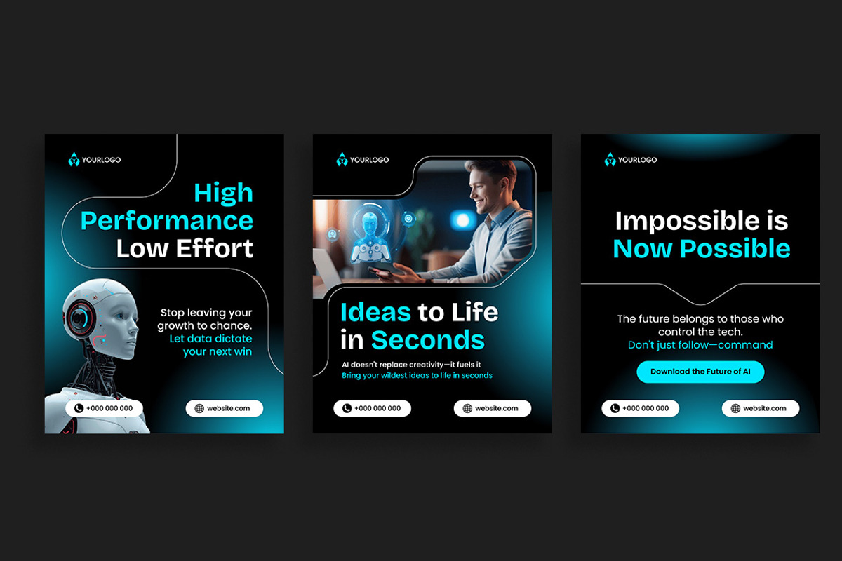 AI Assistant Instagram Carousel, a Social Media Template by Jiwstudio (Photo 2 of 4)