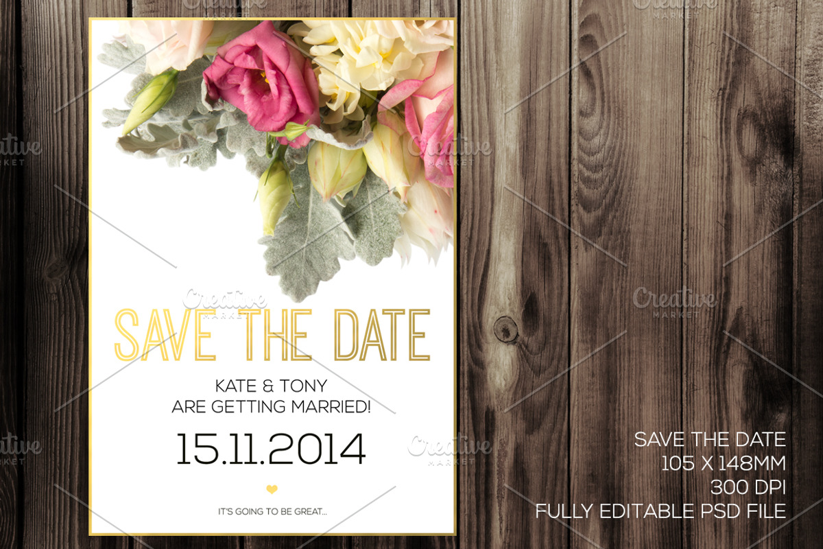 Blush Wedding Invitation Pack PSD, an Invitation Template by Zepol (Photo 3 of 4)