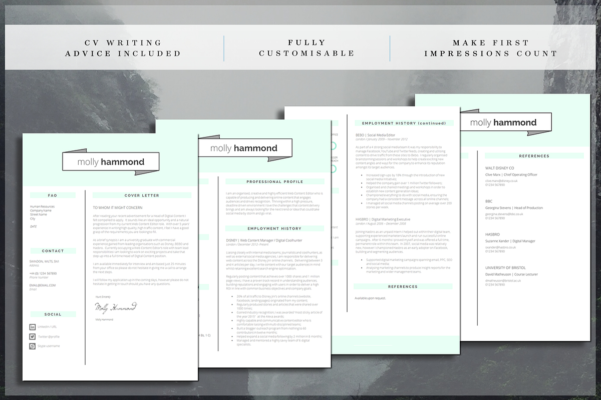 Word CV Template, a Resume Template by introDuice - CV / Resumes (Photo 6 of 6)