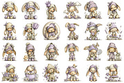 Bunny Gnome Watercolor Clipart, an Illustration by designcity5 (Thumbnail 2 of 5)