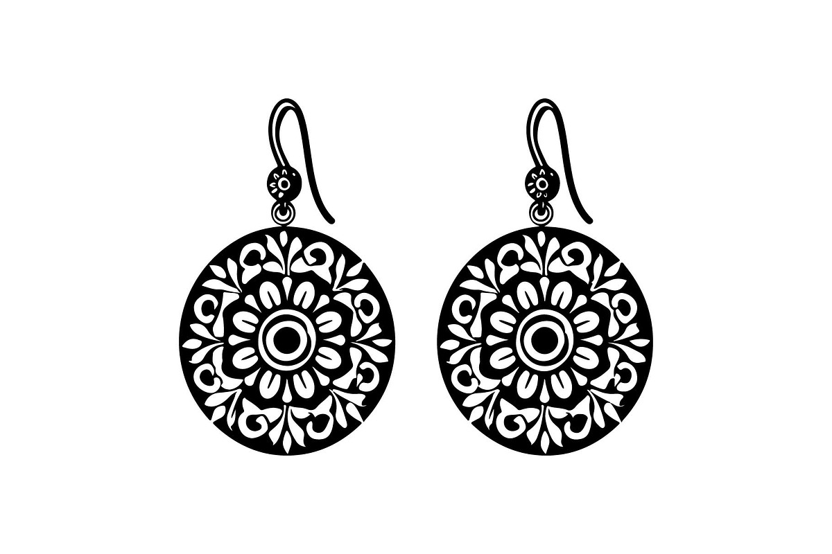 Teardrop Filigree Earrings SVG, an Object Graphic by jahid234 (Photo 7 of 13)