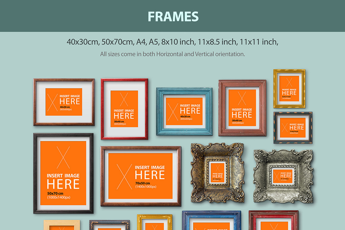Frames and poster mock-ups, a Print Template by All Design Store (Photo 2 of 2)