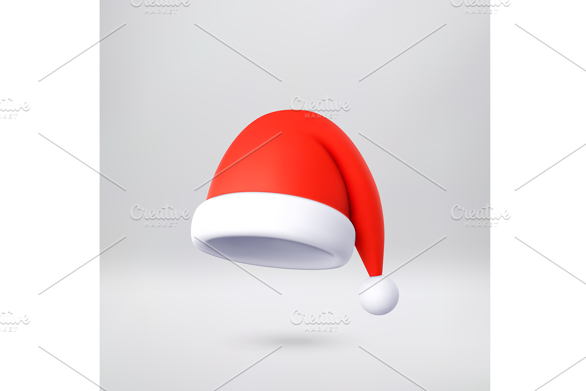 Red christmas santa hat design with, an Object Illustration by Abscent