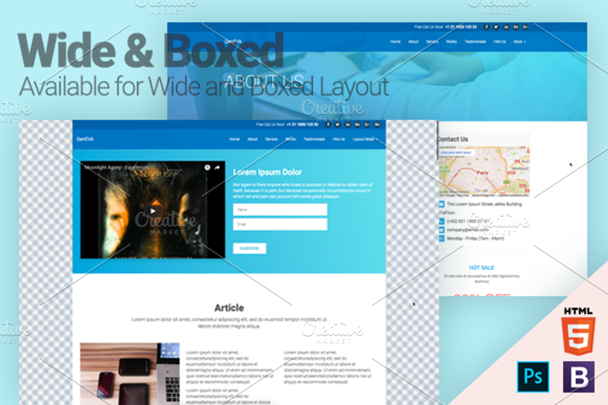 GenEVA HTML + PSD Template, a HTML Template by Brainstorm Lab (Photo 4 of 5)