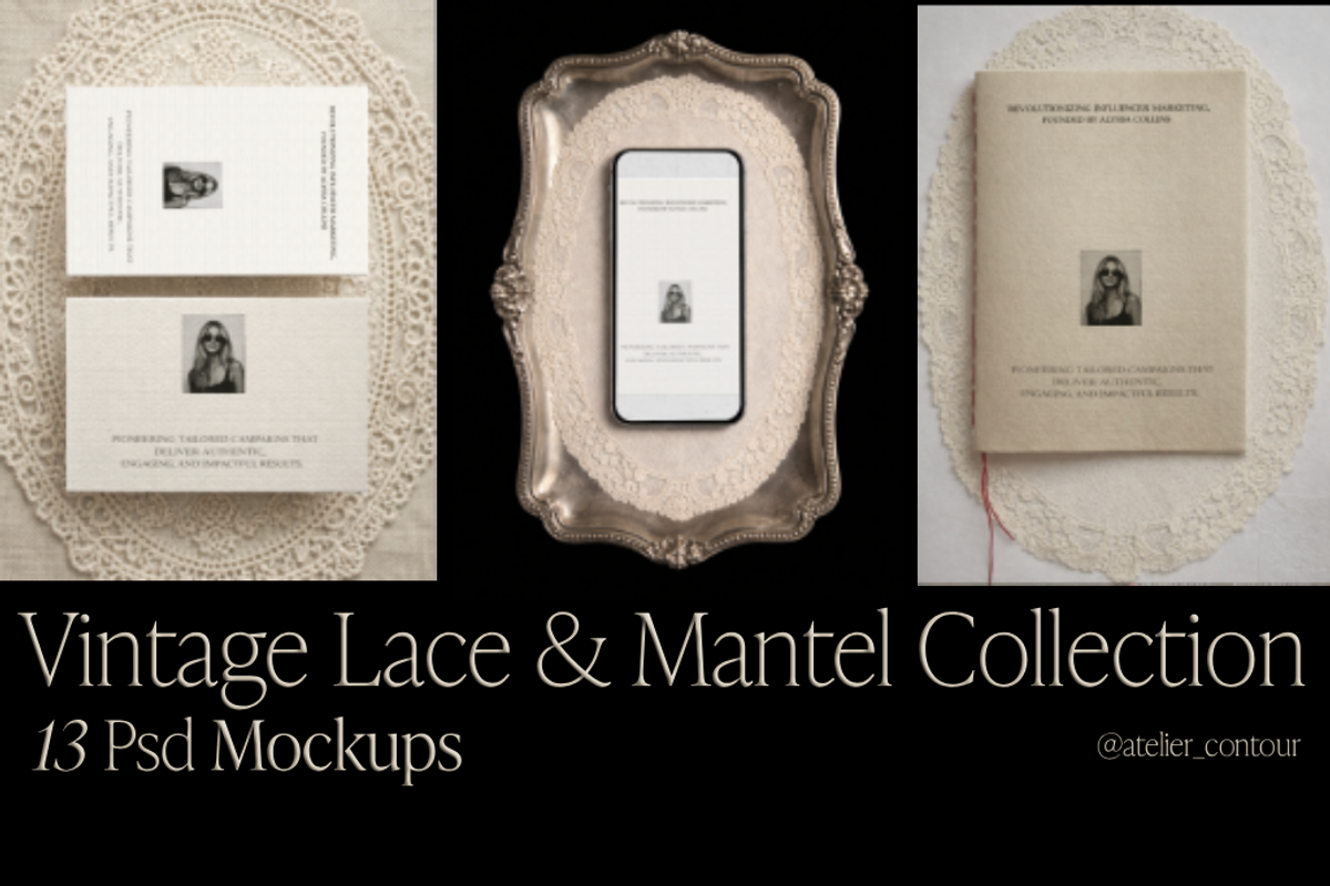 Vintage Lace & Mantel Mockups, a Mockup by Atelier Contour (Photo 1 of 9)