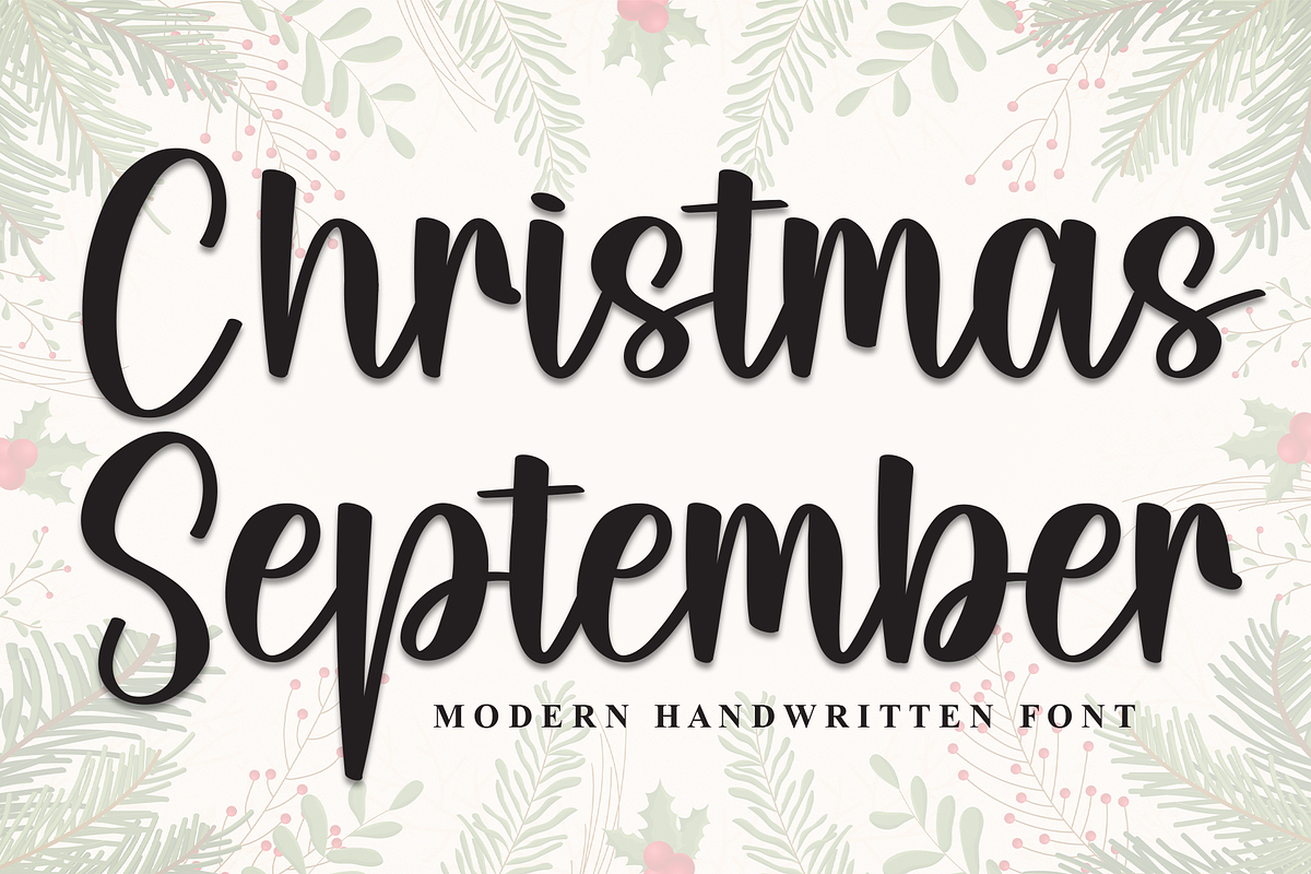 Christmas September | Script Font, a Handwritten Font by Scratchones (Photo 1 of 8)