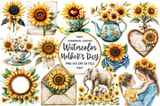 Sunflower Mother's Day Clipart, an Illustration by OK Design (Thumbnail 1 of 5)
