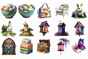 Watercolor Easter Clipart Bundle, an Illustration by Libby Wishes (Thumbnail 2 of 6)