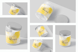 Metallic Cap Transparent Jar Mockups