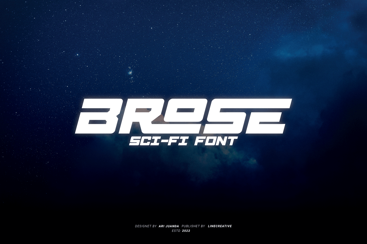 Brose - Futuristic Font, a Sans Serif Font by Linecreative (Photo 1 of 8)