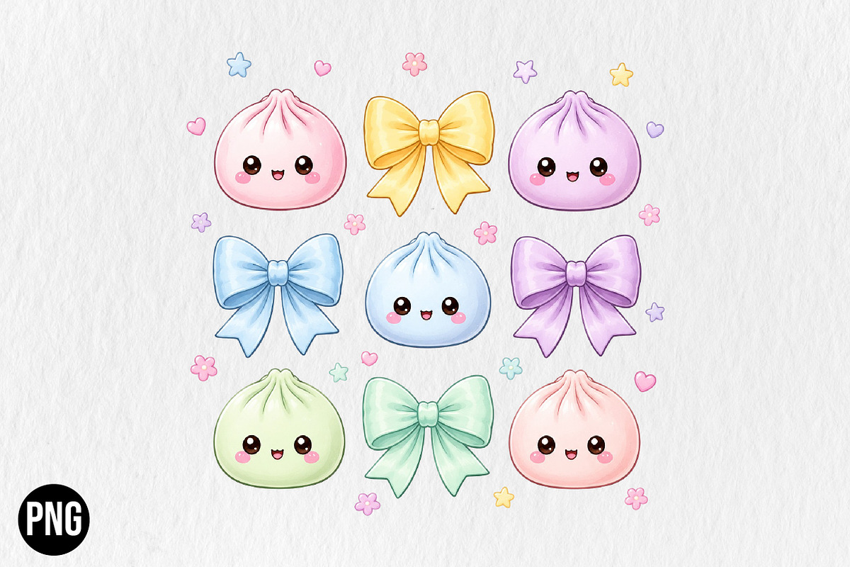 Preppy Dumpling Coquette PNG, a Seasonal Illustration by CraftArtStudio (Photo 1 of 4)