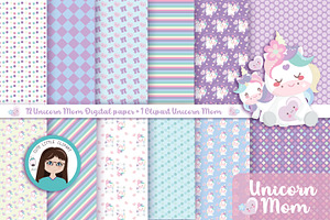 Unicorn Mom Digital Paper