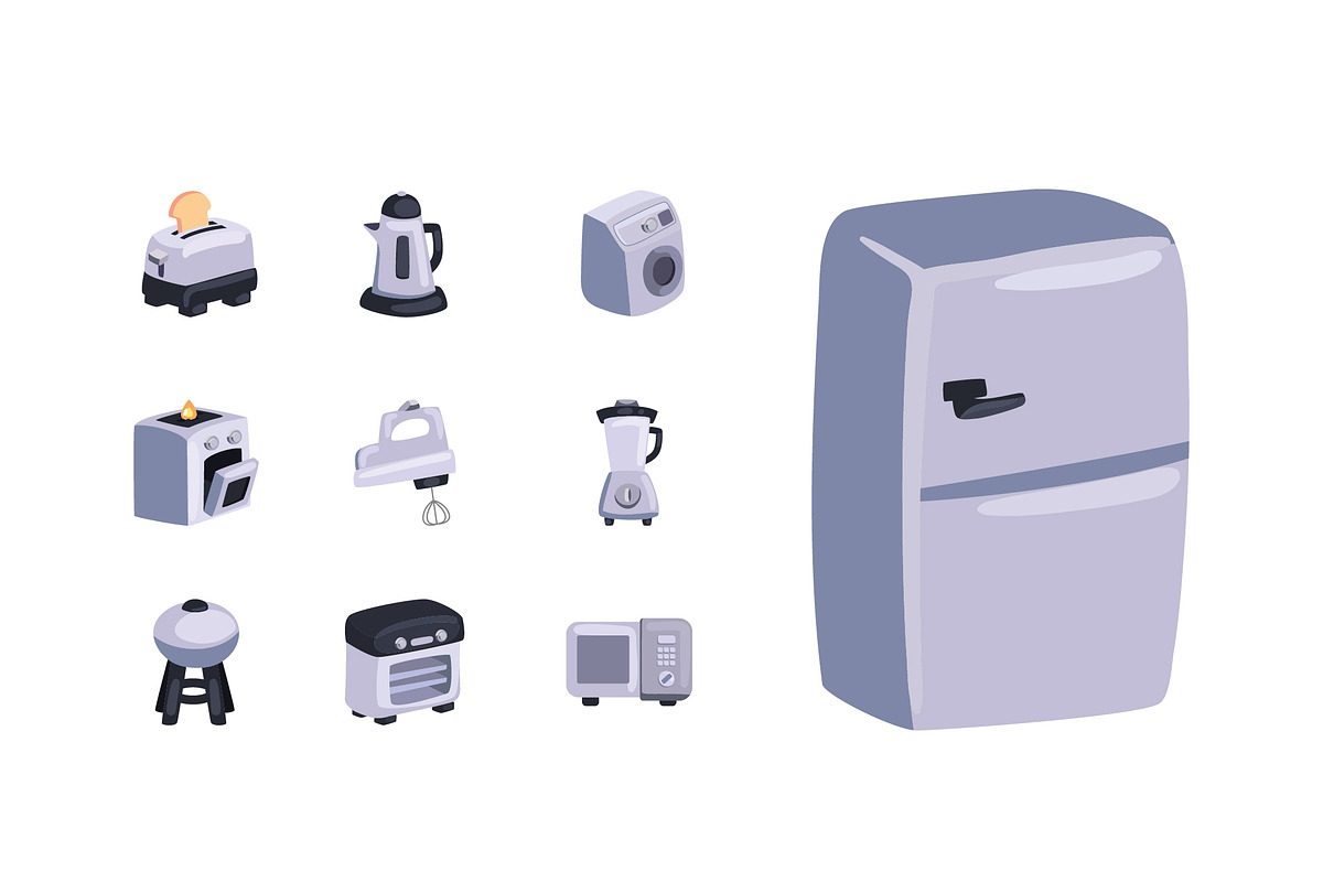 Kitchen Appliances Icons Set preview 2
