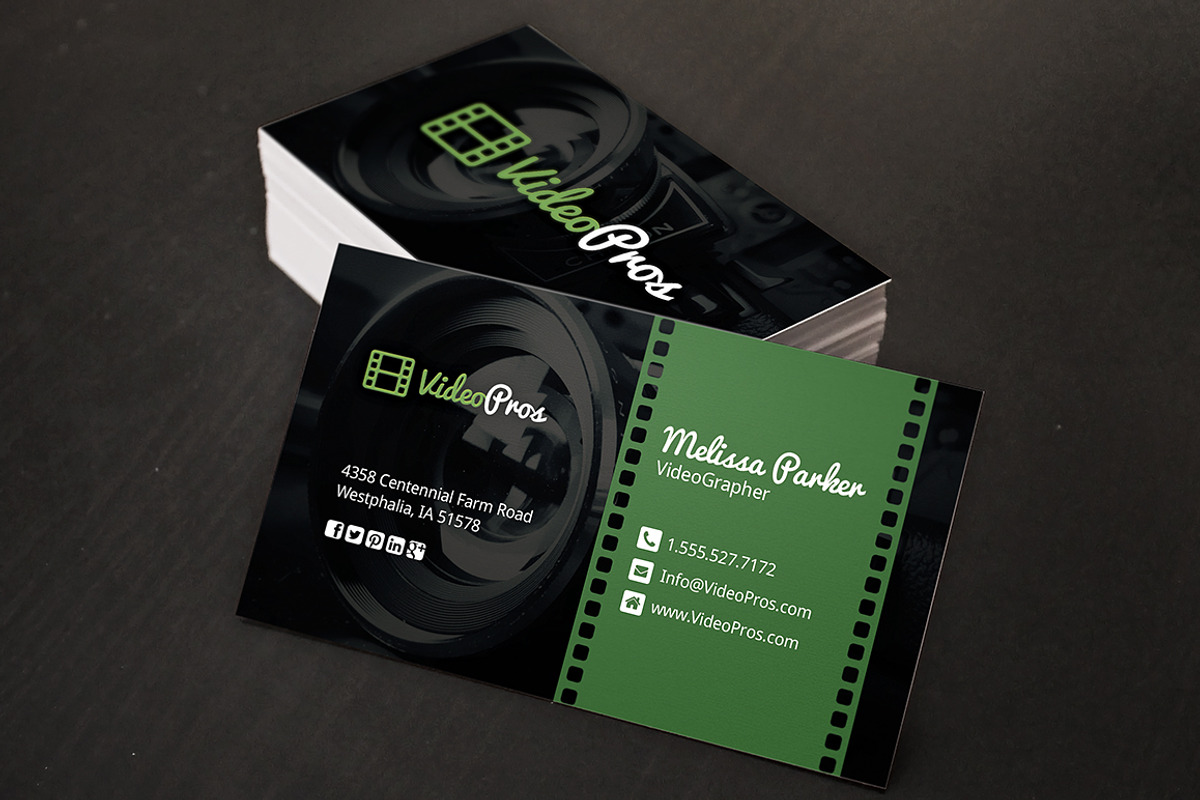 Videography Business Card, a Business Card Template by Creativenauts (Photo 1 of 4)