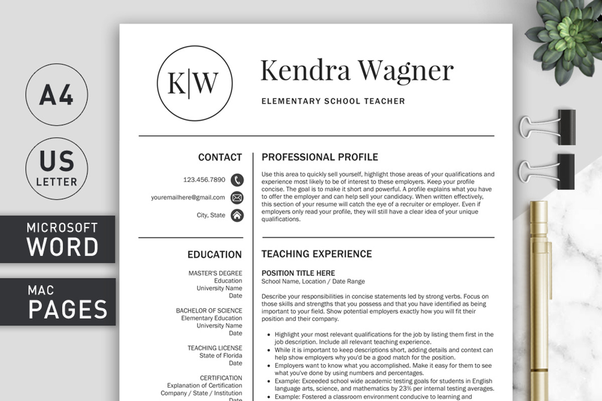 Resume/CV | Teacher, a Resume Template by Klamp Studio (Photo 1 of 8)