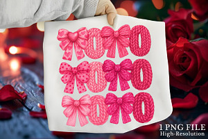 Crochet Coquette Valentine XoXo Png, an Illustration by Canvas Craft