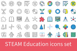 STEAM Education icons set